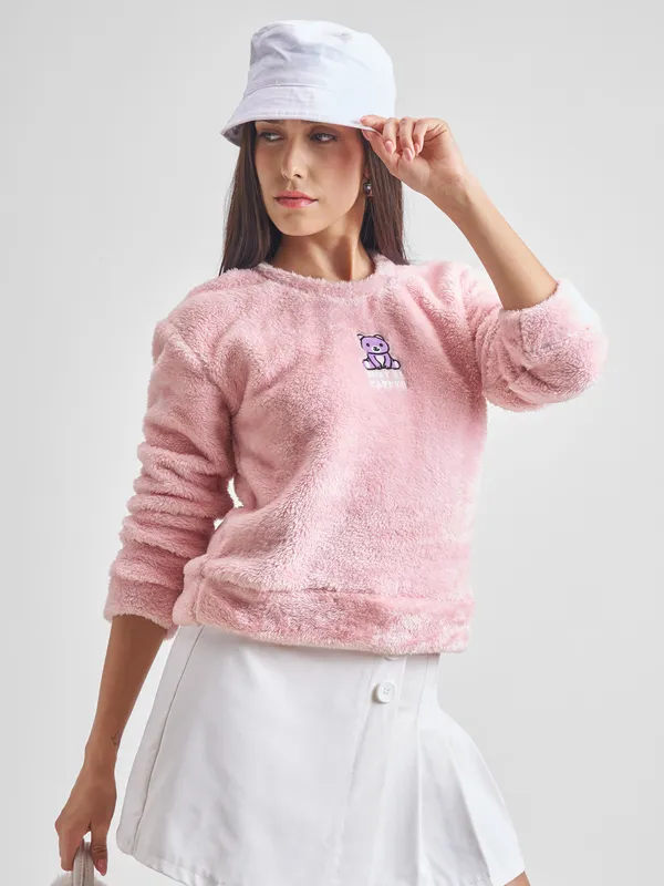 Women Self Design Sweatshirt