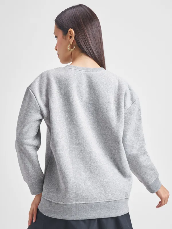 Women Self Design Sweatshirt