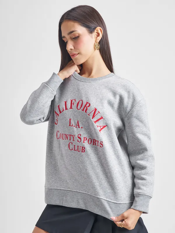 Women Self Design Sweatshirt