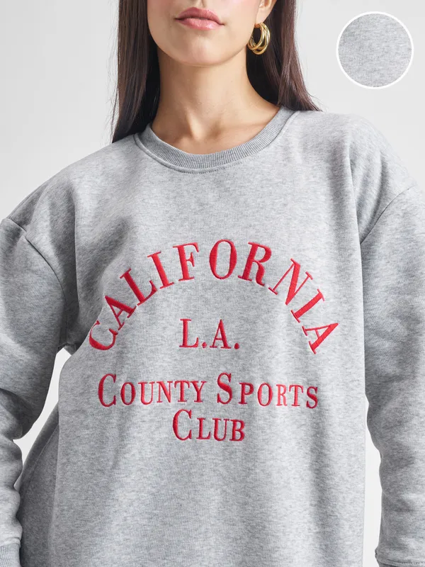 Women Self Design Sweatshirt