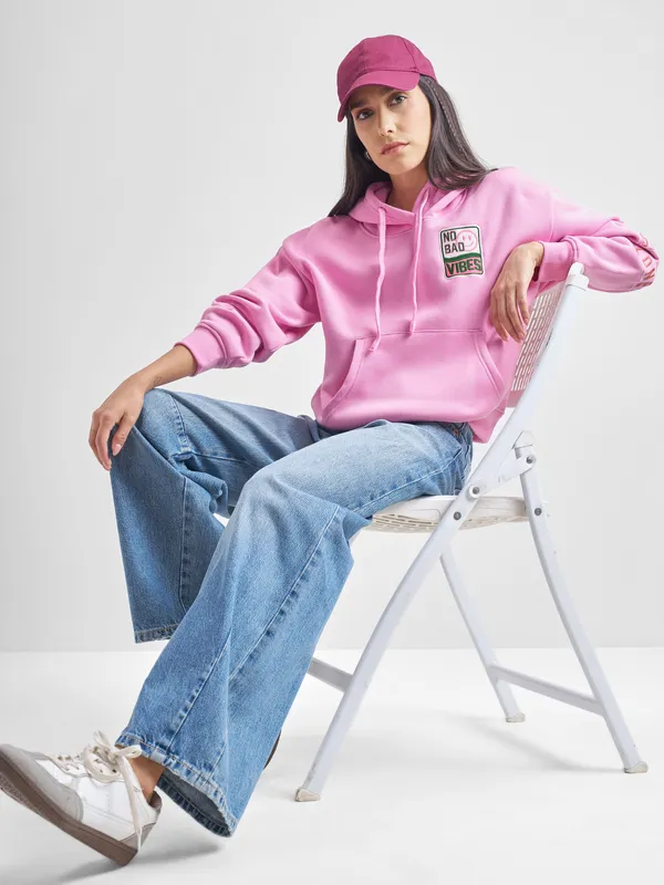 Women Self Design Sweatshirt