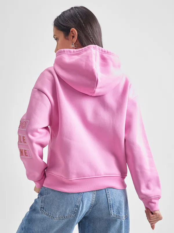 Women Self Design Sweatshirt