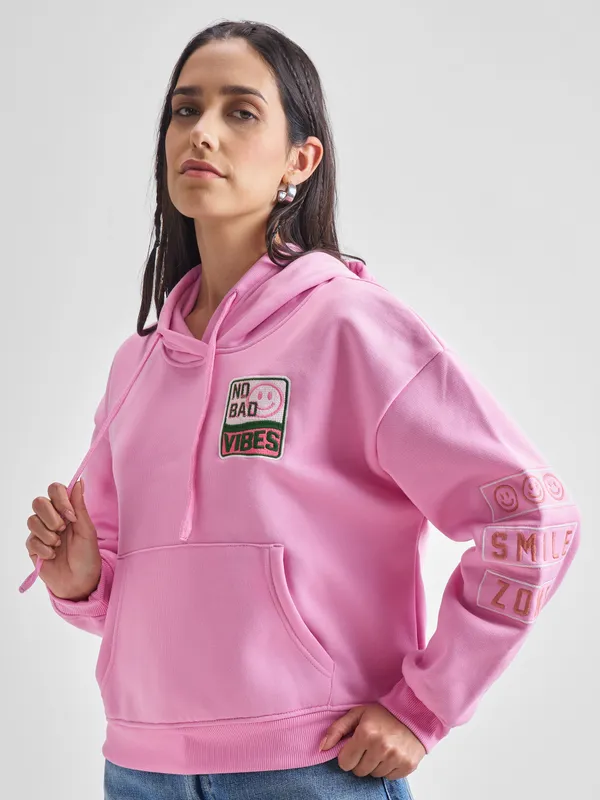 Women Self Design Sweatshirt