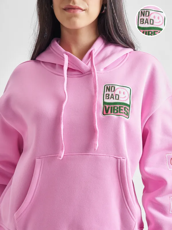 Women Self Design Sweatshirt