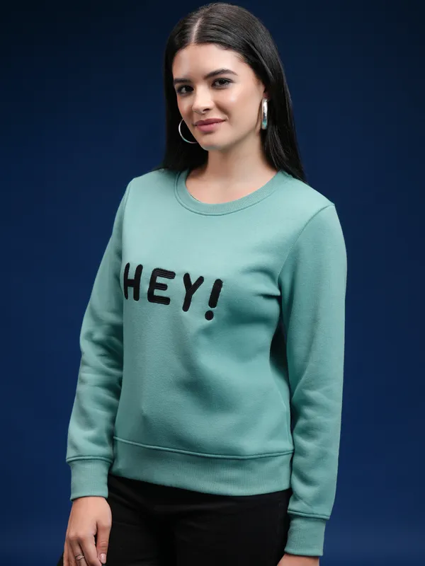 Women Solid Sweatshirt