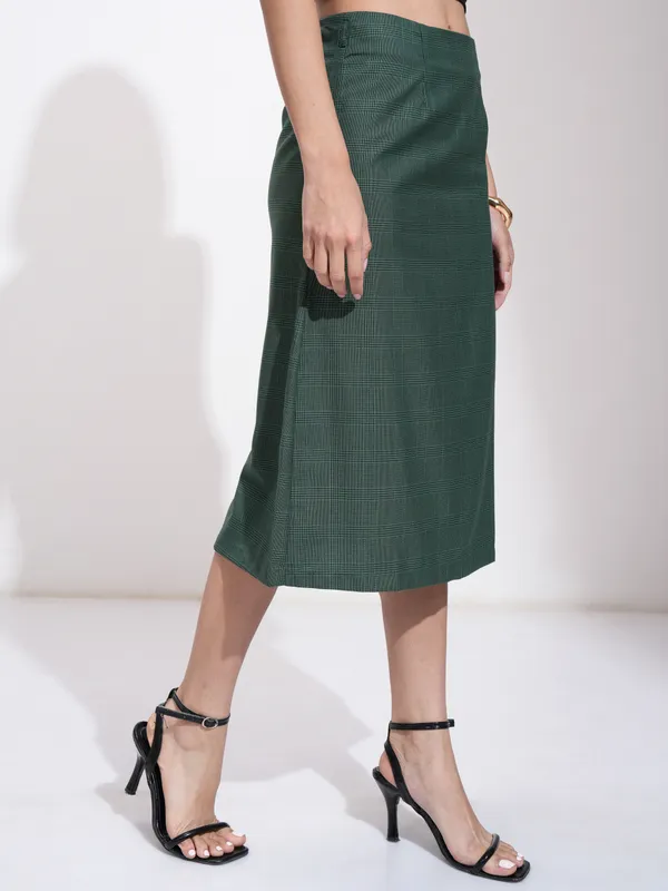  Tokyo Talkies Women Green Midi Skirts