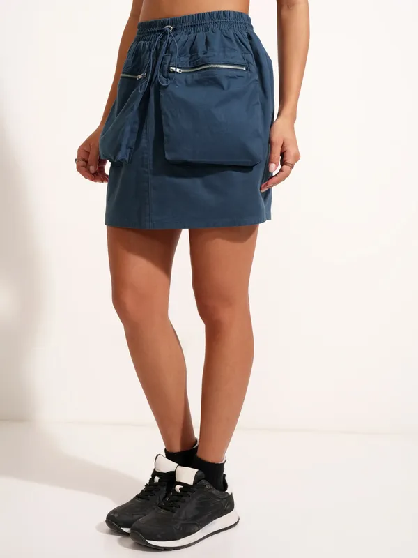Tokyo Talkies Women Blue Mini Skirt