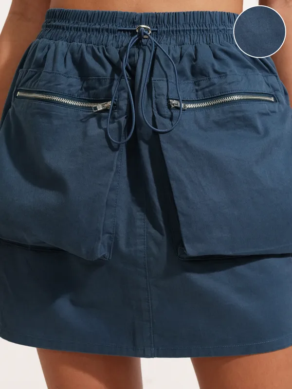 Tokyo Talkies Women Blue Mini Skirt