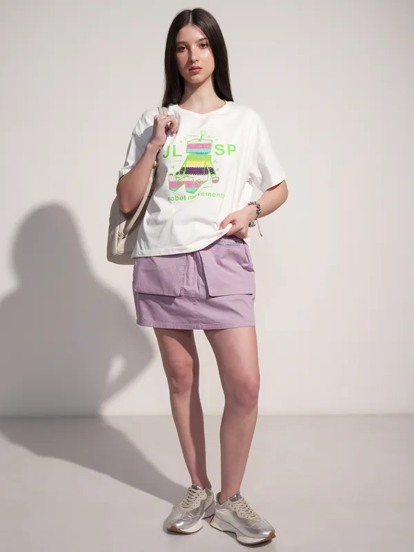 Tokyo Talkies Women Purple Mini Skirt