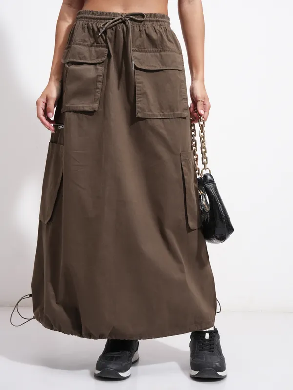 Tokyo Talkies Women Brown Above Knee Skirt