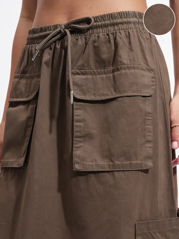 Tokyo Talkies Women Brown Above Knee Skirt