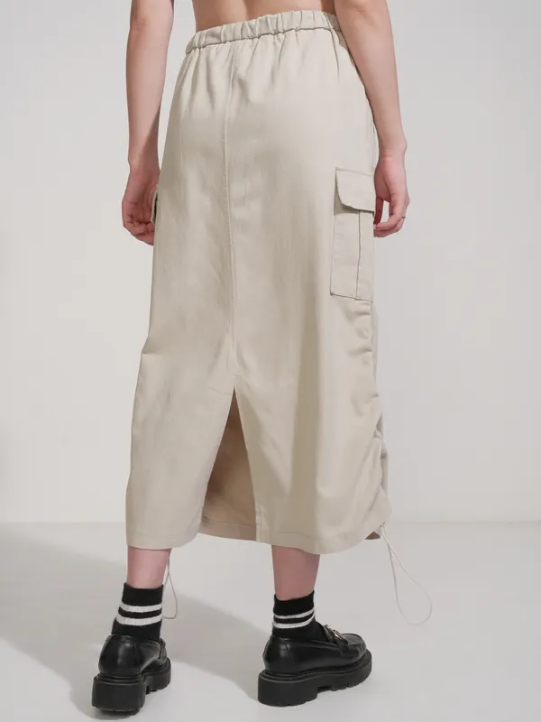 Tokyo Talkies Women Beige Above Knee Skirt