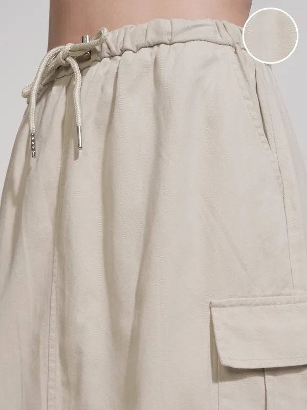 Tokyo Talkies Women Beige Above Knee Skirt