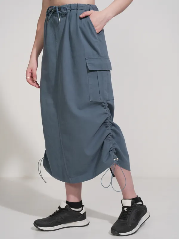 Tokyo Talkies Women Blue Above Knee Skirt