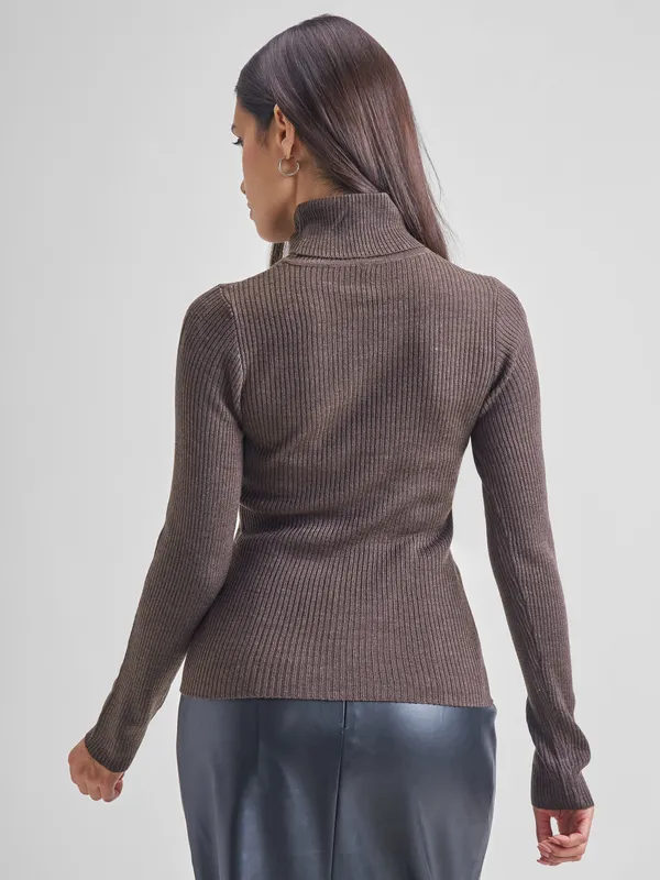  Tokyo Talkies Women Brown Turtle Neck Sweaters