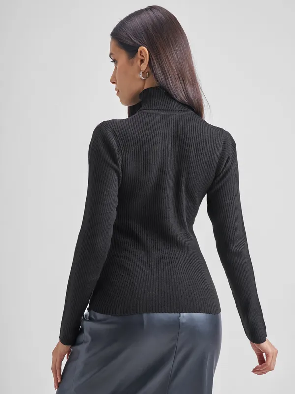  Tokyo Talkies Women Black Turtle Neck Sweaters