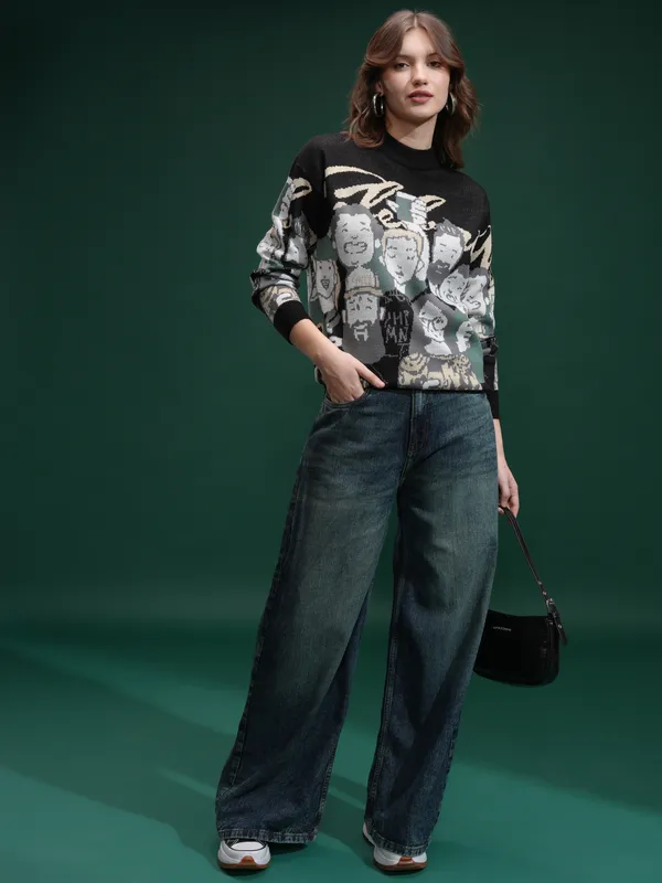 Women Printed Sweater