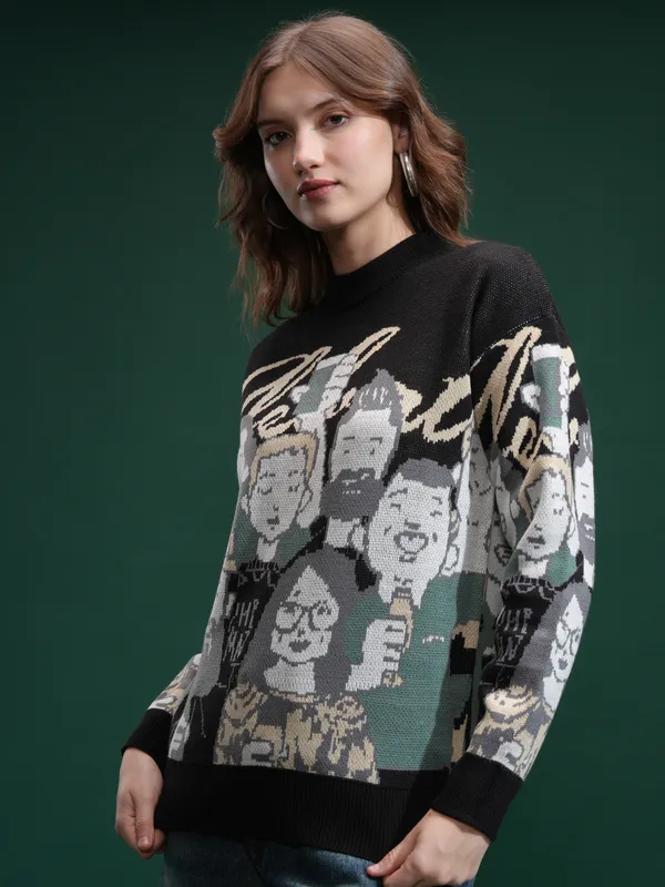 Women Printed Sweater