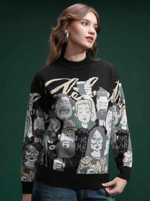Women Printed Sweater