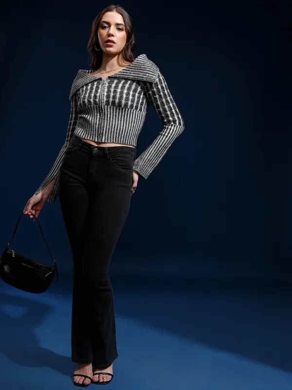 Women Self Design Sweater