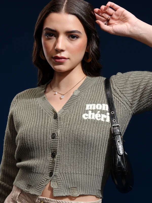 Women Self Design Sweater