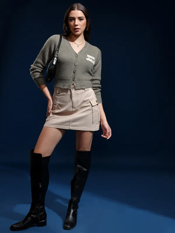 Women Self Design Sweater