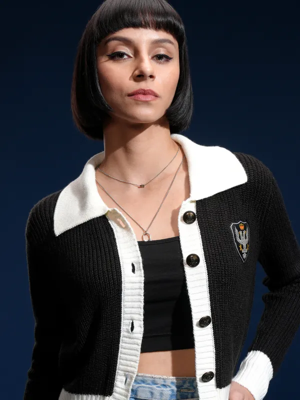 Women Self Design Sweater