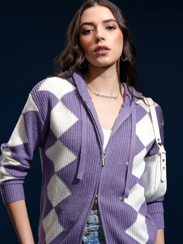 Women Self Design Sweater