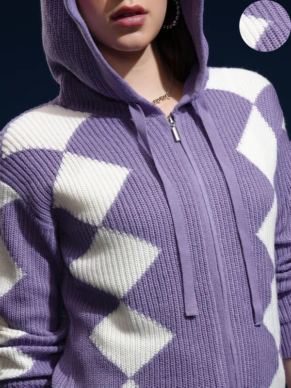 Women Self Design Sweater