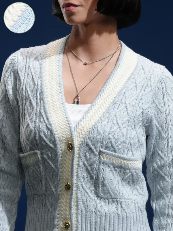 Women Self Design Sweater