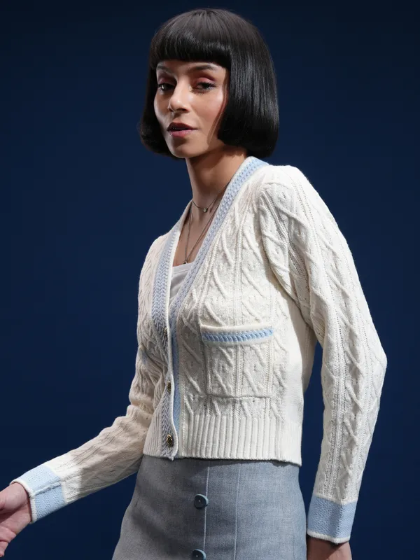 Women Self Design Sweater