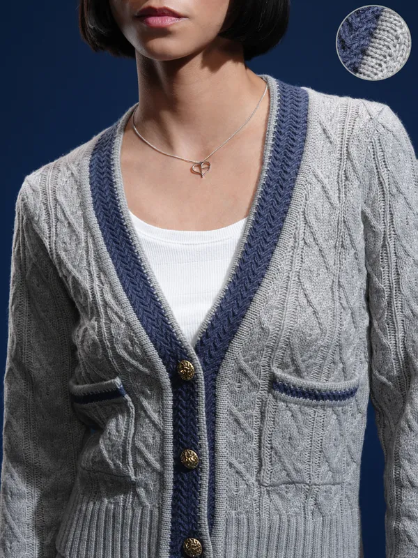 Women Self Design Sweater