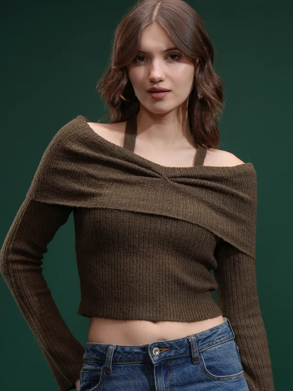 Women Self Design Sweater