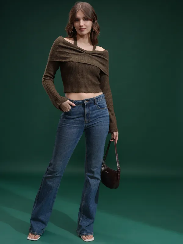 Women Self Design Sweater