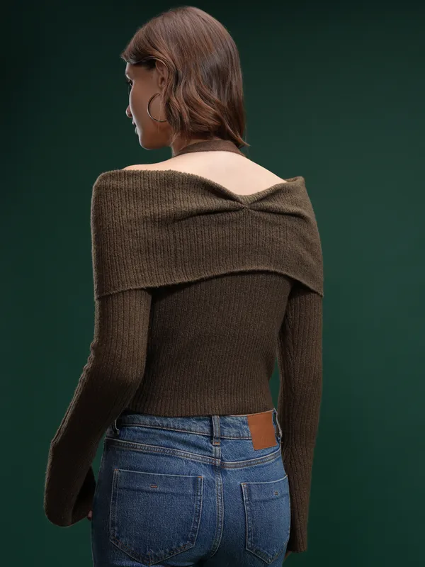 Women Self Design Sweater