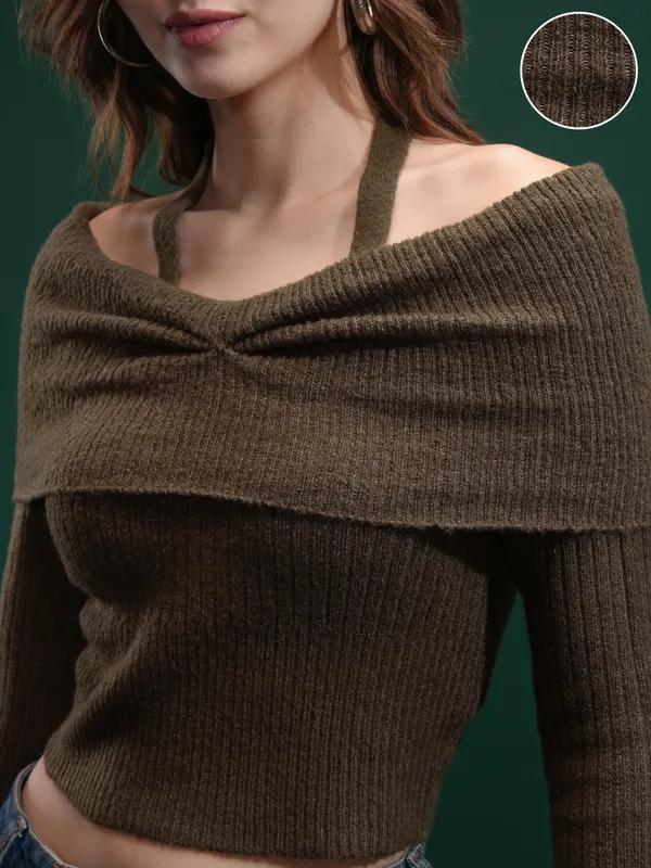 Women Self Design Sweater