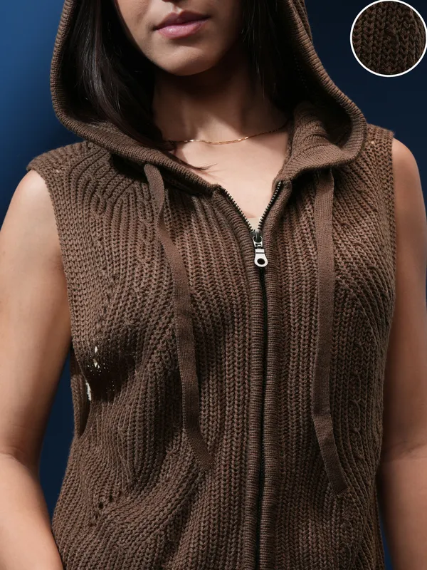 Women Self Design Sweater