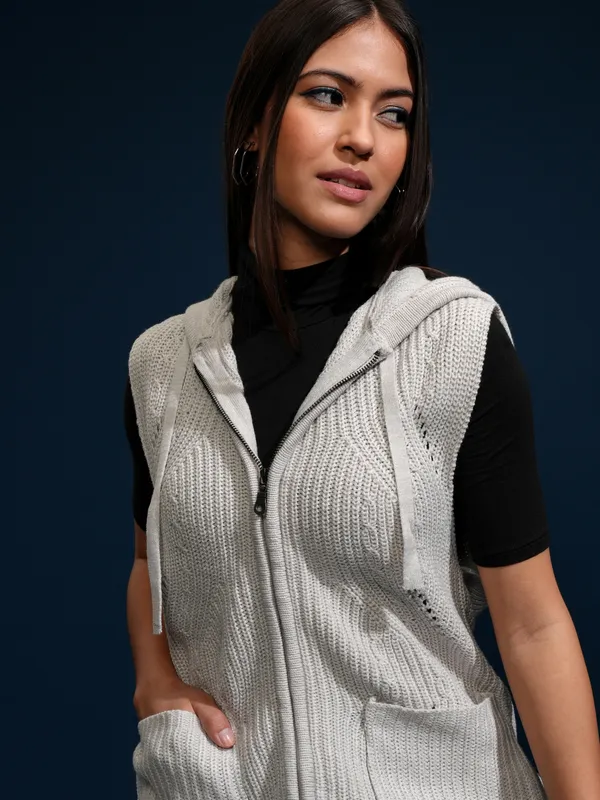 Women Self Design Sweater