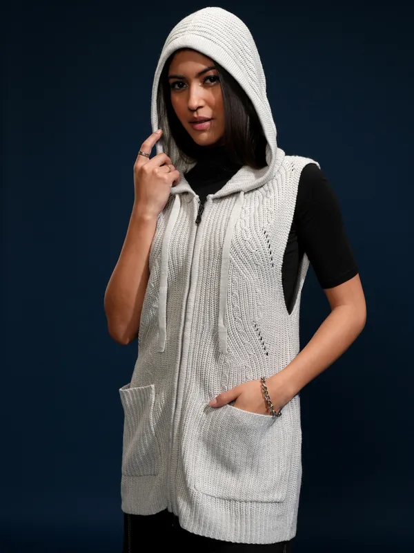 Women Self Design Sweater