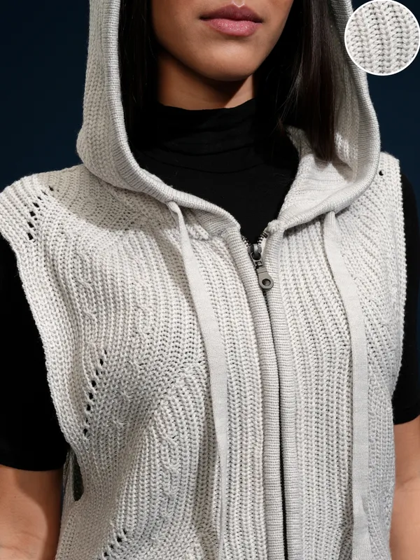 Women Self Design Sweater