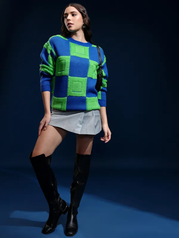 Women Self Design Sweater