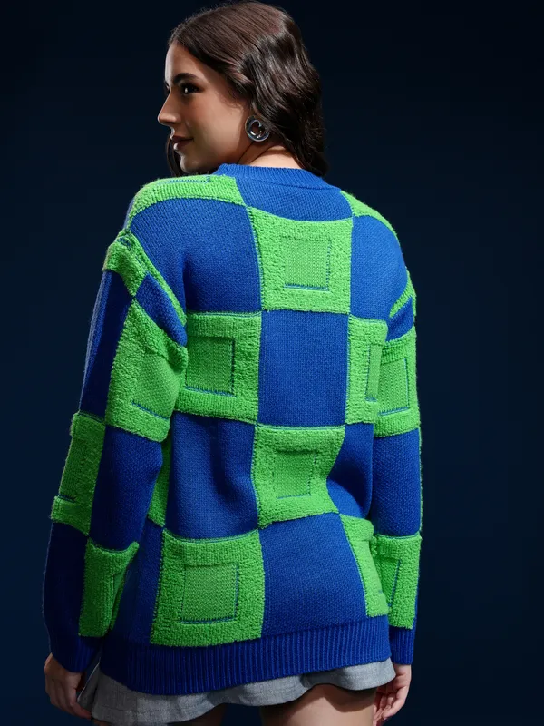 Women Self Design Sweater