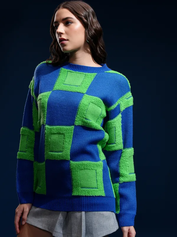 Women Self Design Sweater