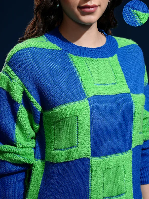 Women Self Design Sweater