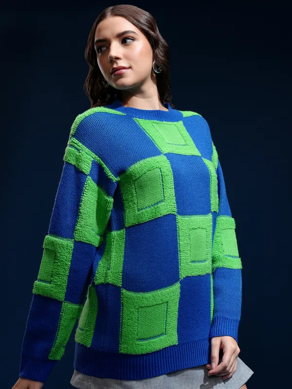 Women Self Design Sweater