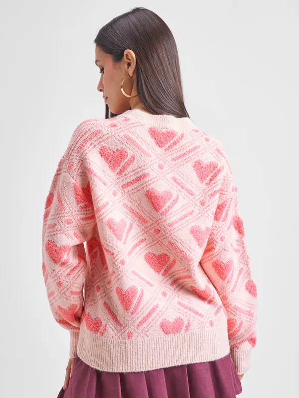 Women Self Design Sweater