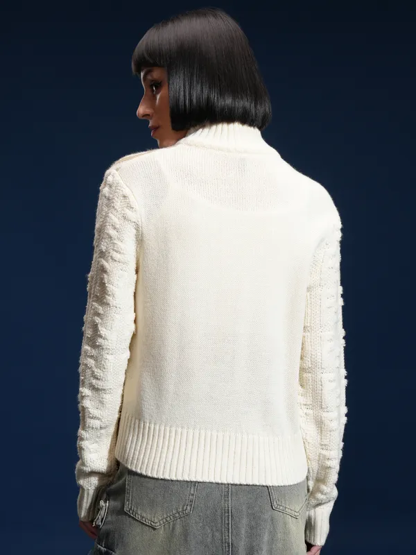 Women Self Design Sweater