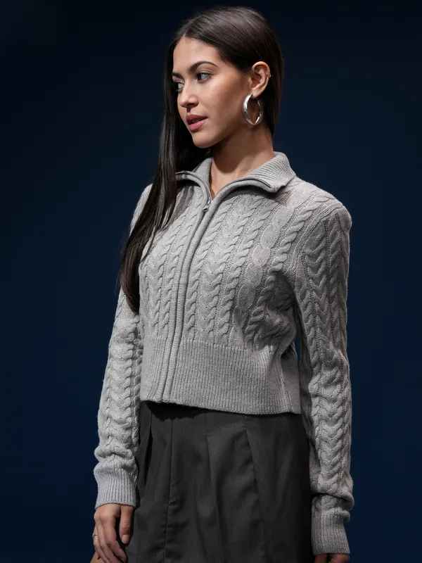 Women Self Design Sweater