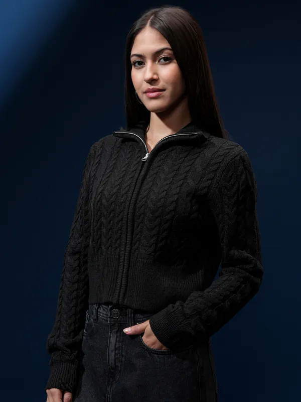 Women Self Design Sweater