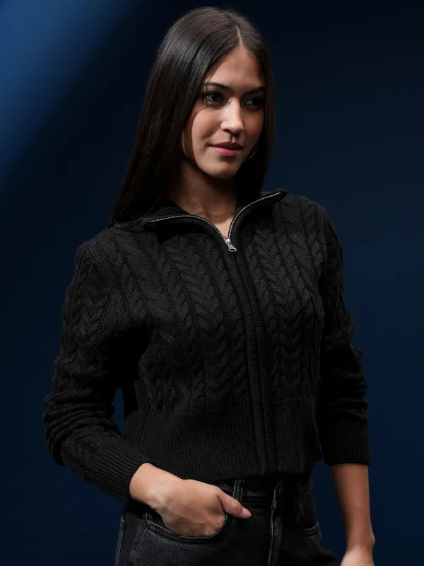 Women Self Design Sweater